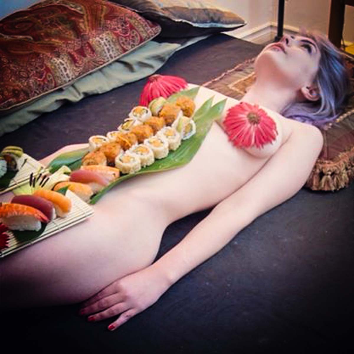 Naked women sushi